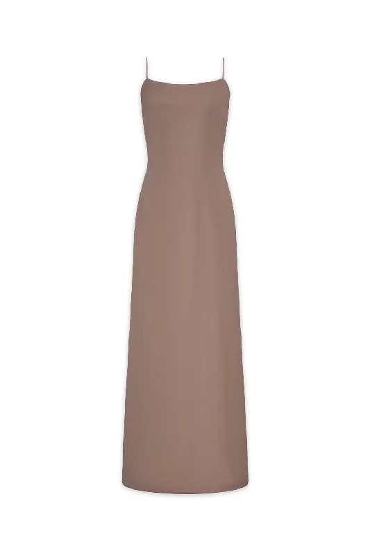 Limited Time Offer!Jerzy Sheath Spaghetti Strap Crepe Ankle Length Dress
