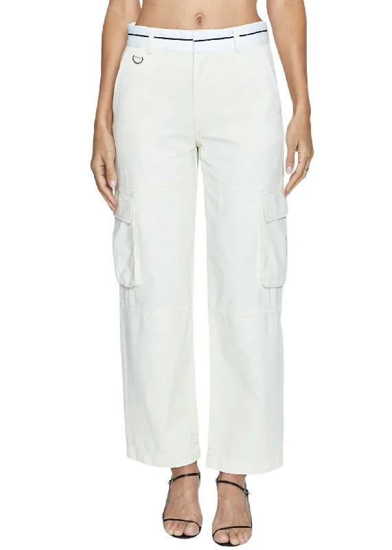 Score Huge Discounts Today!Addie High Rise Cargo Trouser In Eggshell