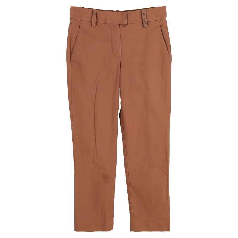 The Best Sale of the Year!Brunello Cucinelli Cropped Trousers in Brown Cotton