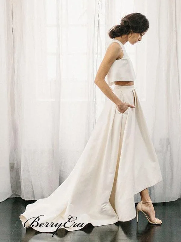 Shop Now and Save!Two Pieces A-line Wedding Dresses, Simple Design Cheap Wedding Dresses