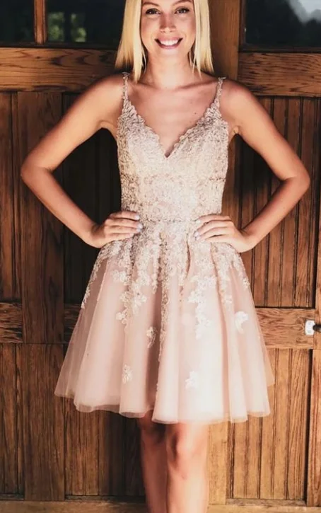 Your Shopping Wish, Our Discount Command!Pink satin short dress, pink homecoming dress  cg2230