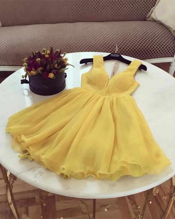 Buy More, Save More!short tulle yellow homecoming dresses cg1739