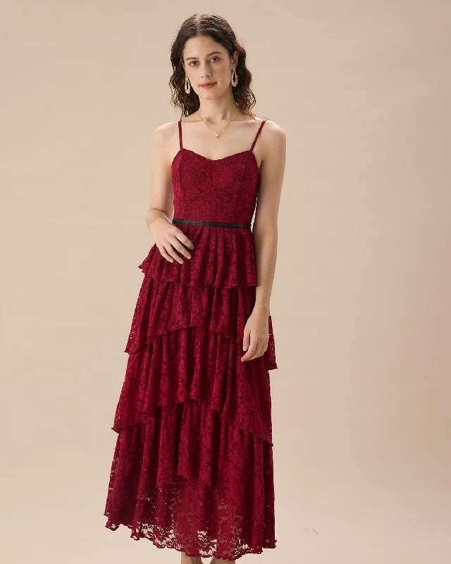 More Discounts, More Joy!Sweetheart Neck Lace Maxi Dress