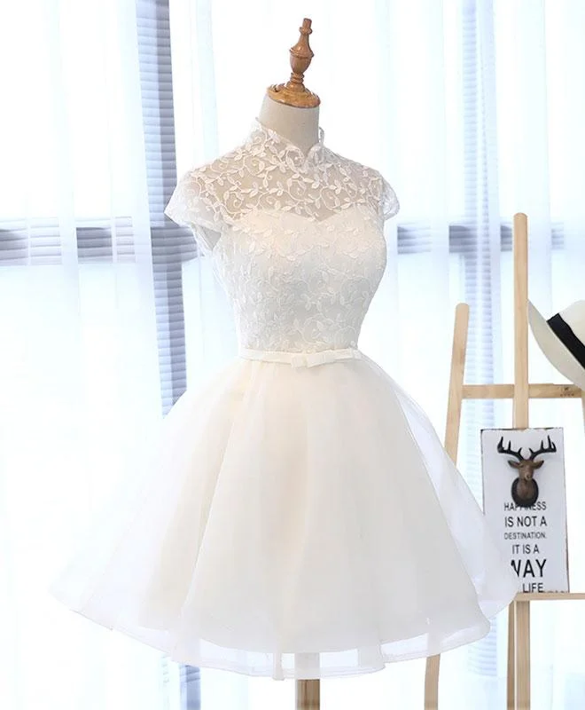 Your Chance to Save is Now!white lace short  dress, white homecoming dress cg2056