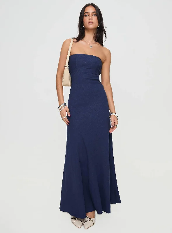 Exclusive Savings This Week!Yahir Strapless Maxi Dress Navy Petite