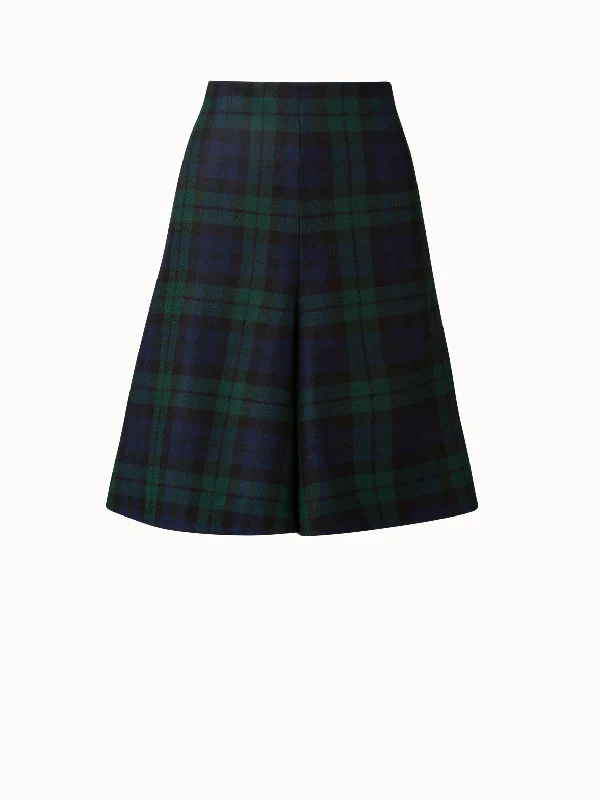 Shop More, Spend Less!Checked Wool Flared Godet Skirt