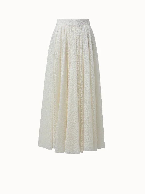 Special Discounts Inside!Tiled Roof Lace on Tulle Long Pleated Skirt