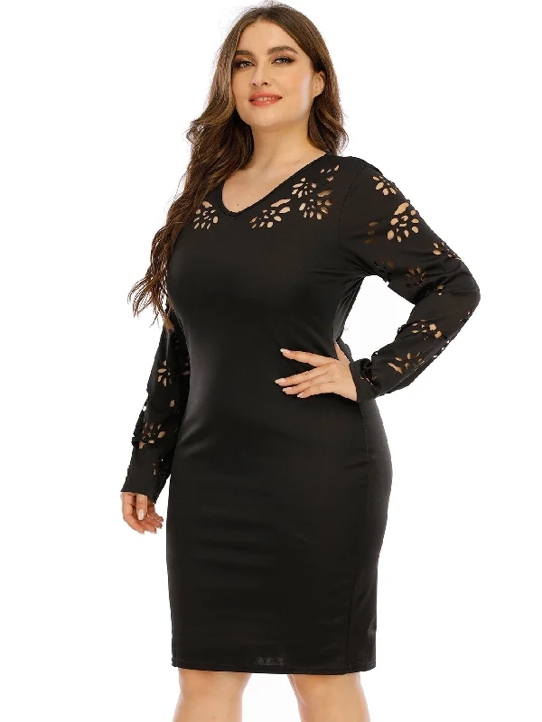 The Best Deals Won’t Wait!KittenAlarm - Plus Cut Out Bodycon Dress