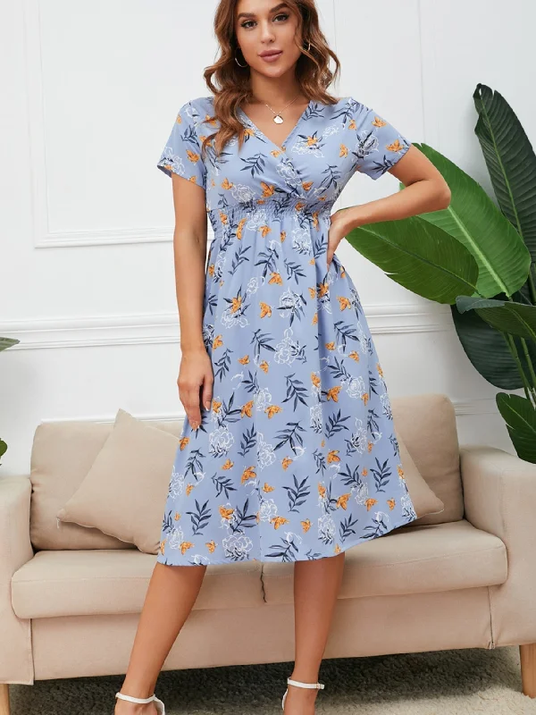 The Sale You’ve Been Waiting For!KittenAlarm - Disty Floral Ruffle Hem Elastic Waist Summer Dress