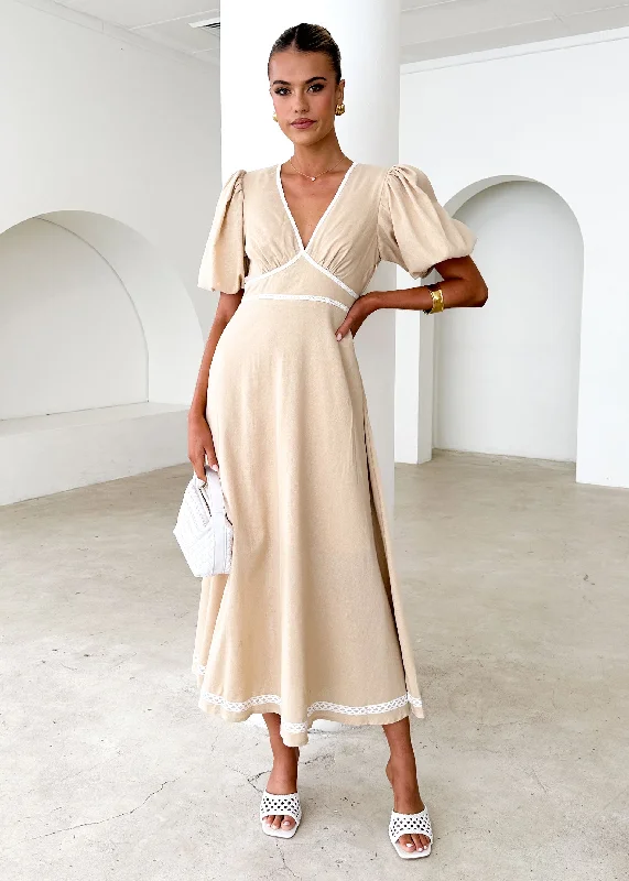 Find the Best Deals Here!Ellodie Maxi Dress - Beige