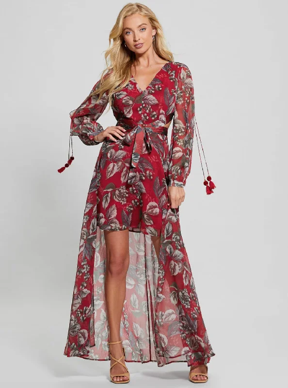 Limited Deals, Unlimited Savings!Red Floral Farrah Multi Maxi Dress