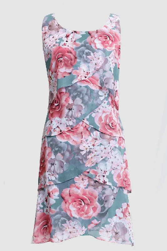 Your Exclusive Offer Awaits!Connected Apparel Short Sleeveless Tiered Dress